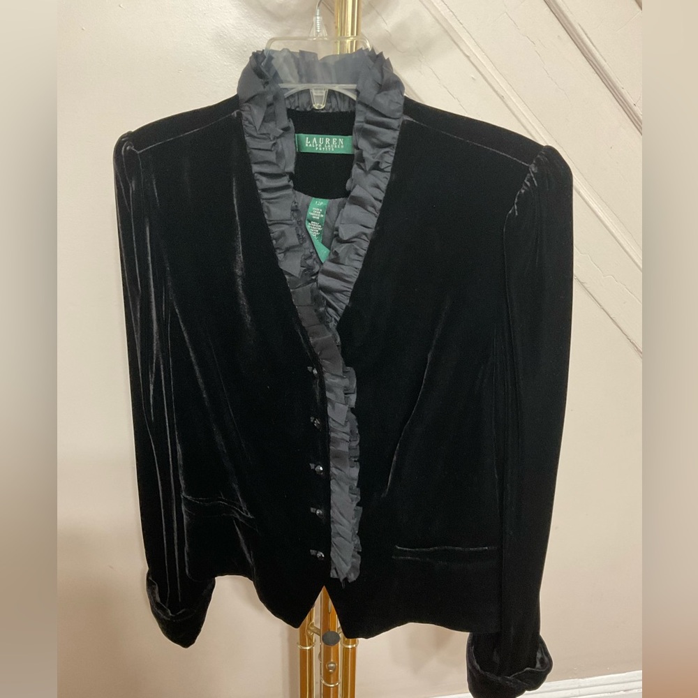NWOT-LAUREN Ralph Lauren Rayon/Silk Velvet Jacket